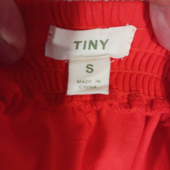 Anthropologie -Tiny, Red Tube Top, Cotton with Embroidered Detailing, Size Small - Picture 2 of 12